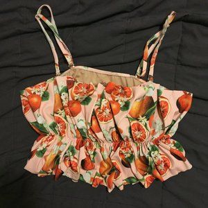 Kortni Jeane oversized ruffle grapefruit top XXL